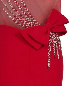 Formal Gowns Tarik Ediz - Illusion Embellished Open Back Long Gown 50083