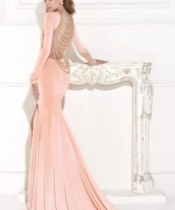 Tarik Ediz - Jewel Draped Gown 92469 Formal Gowns