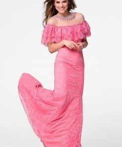 Tarik Ediz - Jewel Neck Sheath Gown 50014