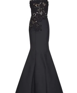 Formal Gowns Tarik Ediz - Lace Illusion Neck Mermaid Gown 50070 9 Formal Gowns Tarik Ediz - Lace Illusion Neck Mermaid Gown 50070