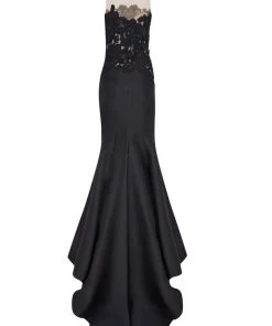 Formal Gowns Tarik Ediz - Lace Illusion Neck Mermaid Gown 50070 11 Formal Gowns Tarik Ediz - Lace Illusion Neck Mermaid Gown 50070