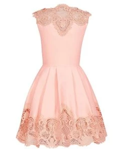 Tarik Ediz - Lace Jewel Neck A-line Dress 50048 Cocktail Dresses