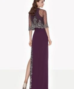 Formal Gowns Tarik Ediz - Lace Jewel Neck Dress With Jacket 92663 5 Formal Gowns Tarik Ediz - Lace Jewel Neck Dress With Jacket 92663