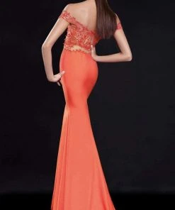 Tarik Ediz - Lace Off-Shoulder Gown 92568