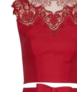 Tarik Ediz - Lace Two-Piece Long Train Mermaid Dress 50049 Formal Gowns