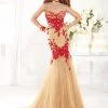 Tarik Ediz - MTE92349 Twisted Strapless Applique Mermaid Gown