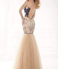 Tarik Ediz - MTE92390 Illusion Sweetheart Open Back Trumpet Gown Formal Gowns