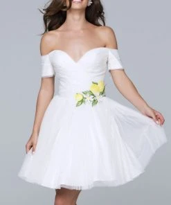 Tarik Ediz - Off Shoulder Cocktail Dress 50075