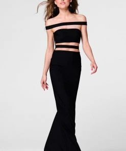 Tarik Ediz - Off The Shoulder Sheath Dress 50009