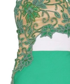 Tarik Ediz - One Shoulder Illusion Beaded Gown 92541 Formal Gowns