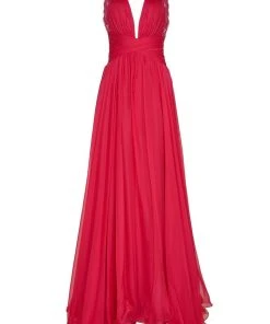 Tarik Ediz - Pearl Accented A-line Dress 50060 Formal Gowns