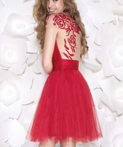 Tarik Ediz - Ruched Bodice Cocktail Dress 90408