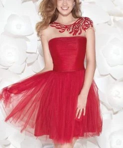 Tarik Ediz - Ruched Bodice Cocktail Dress 90408