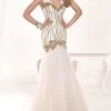 Formal Gowns Tarik Ediz - Sequined V-Neck Gown 92382 2 Formal Gowns Tarik Ediz - Sequined V-Neck Gown 92382