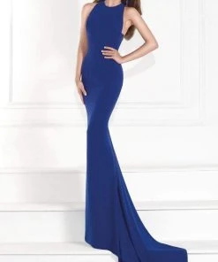 Tarik Ediz - Sheer Lace Halter Gown 92574