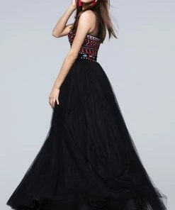 Tarik Ediz - Sheer Neckline Long Dress 50116 Formal Gowns 9 Tarik Ediz - Sheer Neckline Long Dress 50116 Formal Gowns