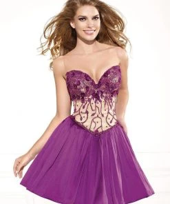 Cocktail Dresses Tarik Ediz - Sleeveless Sweetheart Bow Accented Short Dress 90378