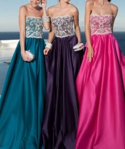 Tarik Ediz - Strapless Lace Gown 92657