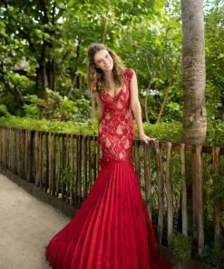 Formal Gowns Tarik Ediz - Taffeta Trumpet Gown 92680