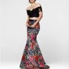 Formal Gowns Tarik Ediz - Two Piece Floral Dress 50029 1 Formal Gowns Tarik Ediz - Two Piece Floral Dress 50029