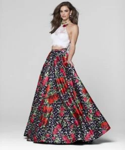 Tarik Ediz - Two-Piece Floral Gown 50038