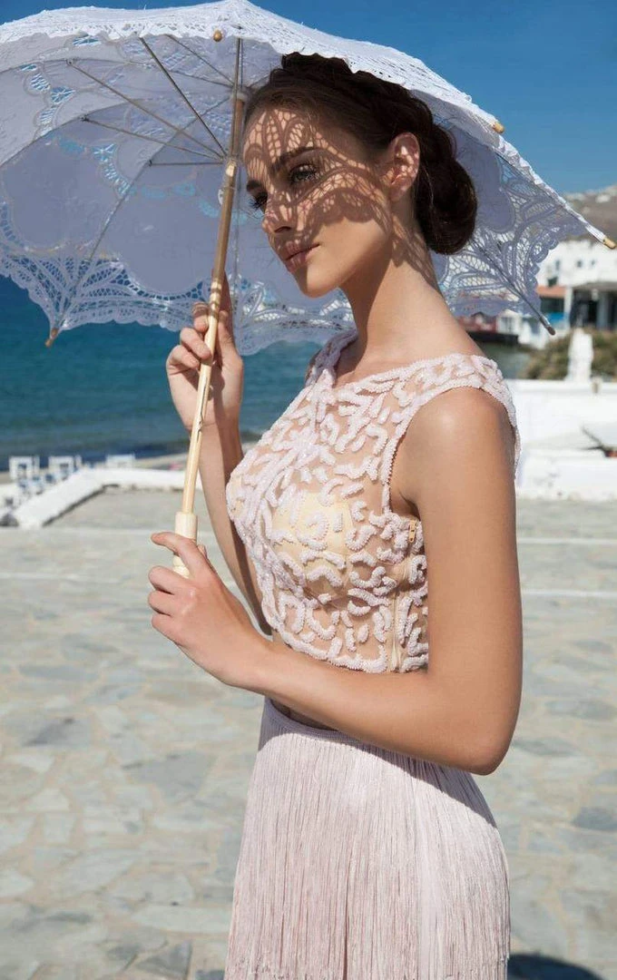 Tarik Ediz - Two-Piece Fringe Gown 92651 Formal Gowns 4 Tarik Ediz - Two-Piece Fringe Gown 92651 Formal Gowns