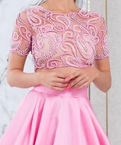 Tarik Ediz - Two Piece Jewel Neck Ballgown 50010 Formal Gowns