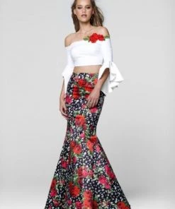 Tarik Ediz - Two-Piece Mermaid Gown 50040