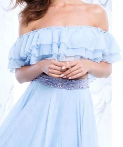 Tarik Ediz - Two Piece Off The Shoulder A-line Dress 50101