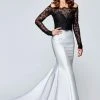 Tarik Ediz - Two-Toned Off-Shoulder Long Gown 93116