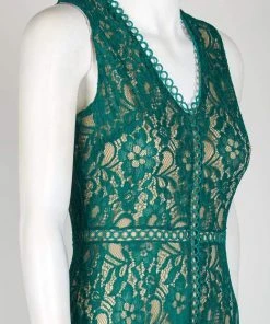 Cocktail Dresses Taylor - 1219M Sleeveless Floral Lace Handkerchief Hem Dress 13 Cocktail Dresses Taylor - 1219M Sleeveless Floral Lace Handkerchief Hem Dress