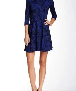 Taylor - 5140M Animal Print Ponte Dress Cocktail Dresses