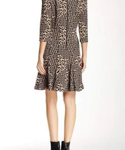 Taylor - 5641M Geometric Print Jacquard Dress Cocktail Dresses