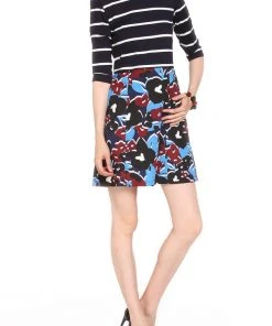 Cocktail Dresses Taylor - 5961M Quarter Sleeve Stripe Dress