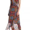 Taylor - 9045MJ Abstract Chiffon Wrap Dress