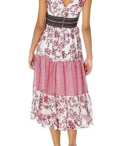 Taylor - 9713M Ruffle Trimmed Floral A-Line Dress Cocktail Dresses