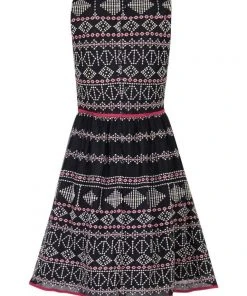 Cocktail Dresses Taylor - 9722M Sleeveless Piped Multi-Print A-Line Dress