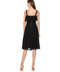 Taylor - 9737M Ruffled Panel Lace A-Line Dress Cocktail Dresses