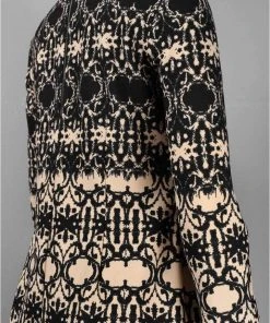 Taylor - Patterned Bateau Neck Dress 5107M Cocktail Dresses