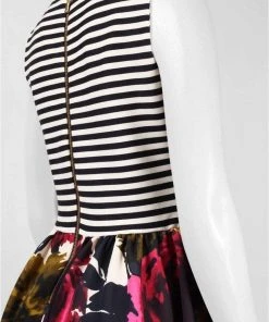 Taylor - Stripe And Floral Print A-line Dress 5997M