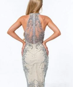 Terani Couture - 151C0214A Sequined High Halter Cocktail Dress