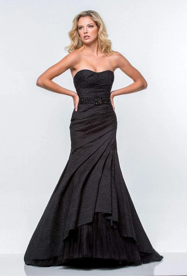 Terani Couture - 151E0314A Strapless Trumpet Wrap Gown 3 Terani Couture - 151E0314A Strapless Trumpet Wrap Gown