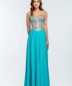 Terani Couture - 151P0036A Sequin Embellished Sweetheart Gown Formal Gowns