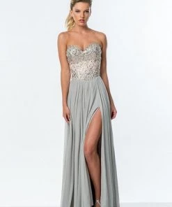 Terani Couture - 151P0036A Sequin Embellished Sweetheart Gown Formal Gowns