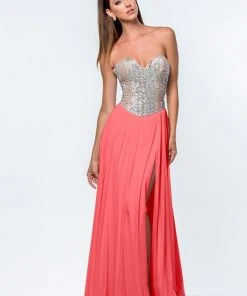 Terani Couture - 151P0382A Strapless Sweetheart Chiffon Gown 10 Terani Couture - 151P0382A Strapless Sweetheart Chiffon Gown