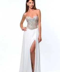 Terani Couture - 151P0382A Strapless Sweetheart Chiffon Gown