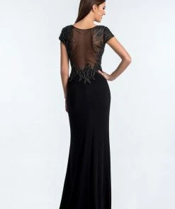 Terani Couture - 1521E0374A Embellished Scoop Neck Sheath Dress