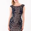Terani Couture - 1523C1100A Lace Embellished Bateau Sheath Dress