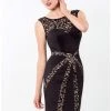 Terani Couture - 1523C1102A Lace Bateau Neck Column Dress