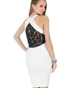 Terani Couture - 1611C0041A Beaded Halter Sheath Dress